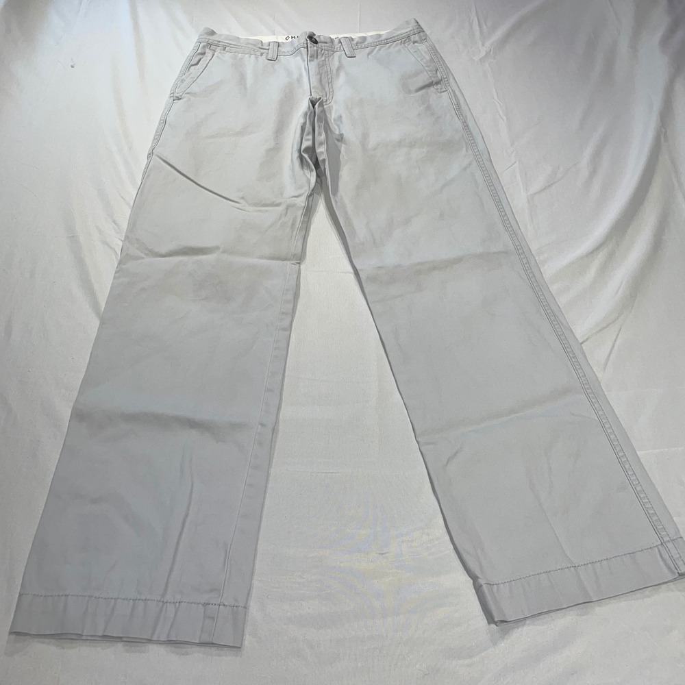 Uniqlo Original Wash Chino Pants Mens 32x32 Light Gray Straight Leg Cotton